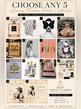 Pick 5 Coco-Inspired Luxury Fashion Prints | Glam Gallery Wall Decor